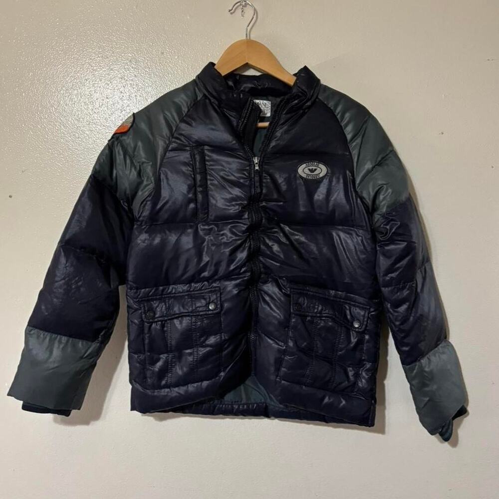 Armani Junior Black/Green Padded Puffer Jacket Size Boys 12